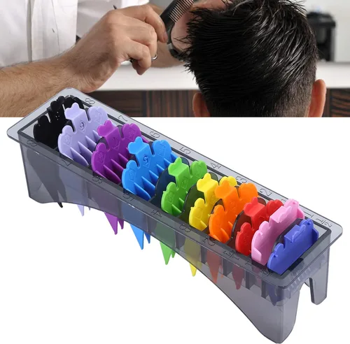 Miniatura 7 de Clipper Guard Holder Organizador con peines, suministros de peluquería, estuche de almacenamiento de peine guía, soporte de guardia de barbero