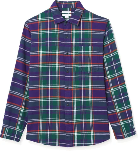 Miniatura 5 de Tienda Essentials - Camisa de franela para hombre, manga larga, de corte entallado