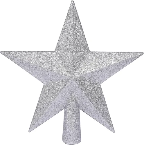 Miniatura 19 de YYCRAFT Adorno de Estrella con Purpurina para la Punta del Árbol Decoración Navideña - 6 Pulgadas, Rojo