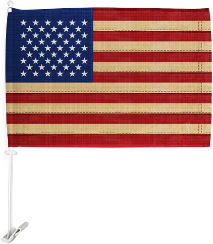 Miniatura 5 de Bandera de Israel para Carros - Bandera israelí para automóvil, paquete vintage americano, pequeño regalo, 12 x 18 pulgadas, clip de soporte
