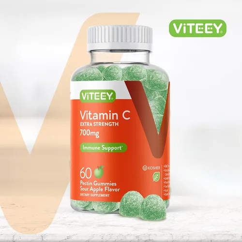 Miniatura 2 de Viteey - Gomitas masticables de vitamina C para adultos, 700 mg de fuerza extra Suplemento de apoyo inmunológico - Vegano, sin gluten - 60