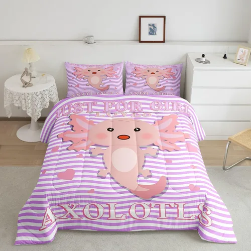 Miniatura 9 de Erosebridal Juego de ropa de cama de pingüinos de dibujos animados, tamaño matrimonial, juego de edredón de pingüinos lindos y divertidos, juego