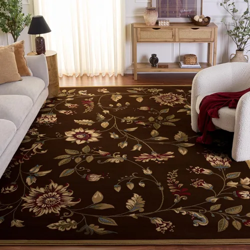 Miniatura 10 de SAFAVIEH - Alfombra de acento de la colección Lyndhurst, 3'3" x 5'3", color negro y multi, diseño floral tradicional, no desprende pelusa y de fácil