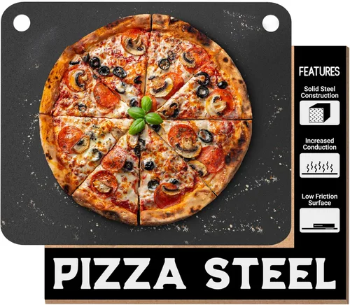 Miniatura 11 de Primica Pizza Steel XL para horno y parrilla, 16 x 13.4 pulgadas, el mejor cambiador de juego de corteza, perfecto para pizza horneada al horno