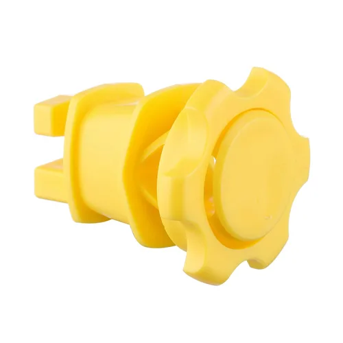 Miniatura 4 de Aislador de poste redondo apretado de tornillo de 25 piezas, aislamiento eléctrico de sujeción de alambre de cerca, traje de dos piezas (amarillo)