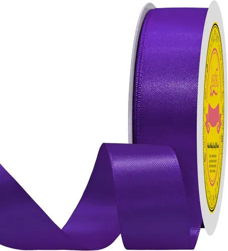 Miniatura 64 de Cinta de satén blanca antigua de doble cara de 1-1/2 pulgadas x 50 yardas, cinta de poliéster para envolver regalos, día de San Valentín, bodas