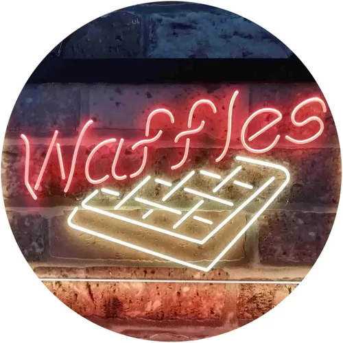 Miniatura 14 de ADVPRO Waffles Snack Café - Letrero de neón LED de doble color, azul y rojo, 12 x 8 pulgadas st6s32-i3820-br