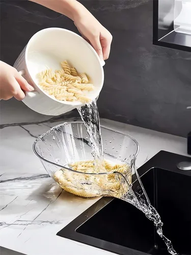 Miniatura 5 de Cesta de Drenaje Multifuncional - Nueva Cesta de Limpieza de Frutas 2024 con Contenedor Colador, Escurridor de Alimentos para Fregadero de Cocina