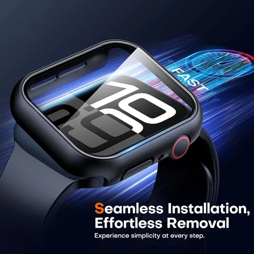 Miniatura 6 de TAURI - Juego de 2 carcasas rígidas para Apple Watch Series 10 (2024) 46mm, con protector de pantalla de cristal templado PC