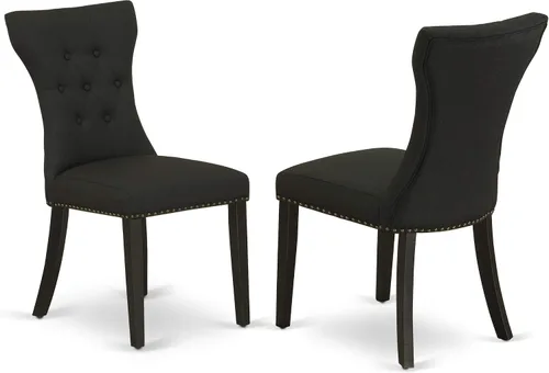 Miniatura 5 de East West Furniture DLGA5-BLK-24 - Juego de mesa de cocina de 5 piezas para 4 personas, incluye una mesa de comedor redonda con gotas y 4 sillas
