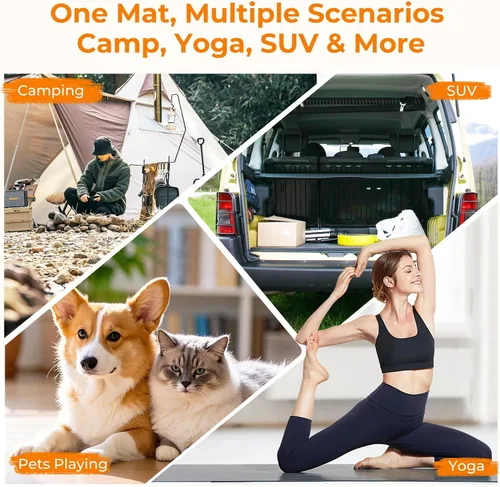 Miniatura 5 de BDEUS Colchón de Espuma Viscolástica para Camping de 3 Pulgadas Impermeable Enrollable Cama de Dormir para Adultos Colchón Enrollable Portátil