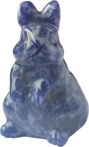 Miniatura 17 de Estatua de conejo tallada a mano de jade amarillo natural, cristales de 1.5 pulgadas y piedras curativas
