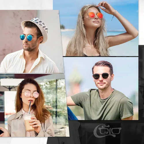 Miniatura 25 de CGID Gafas de sol unisex polarizadas redondas E01 Lennon
