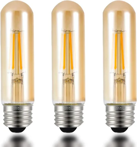 Miniatura 10 de Bombillas LED T10 Edison - Blanco cálido, 2700 K, regulables, estilo vintage, equivalente a 4 W incandescentes de 40 W, base E26, paquete de 3
