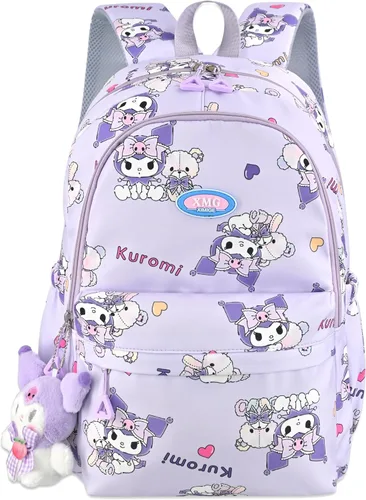 Roffatide Dibujos animados en toda la impresión casual mochila portátil mochila bicicleta viaje senderismo mochila mochila púrpura (con lindos