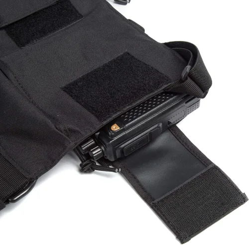 Miniatura 7 de Funda de hombro de radio para arnés de pecho, chaleco para radio bidireccional, bolsa frontal para walkie talkie con bolsas frontales para Kenwood