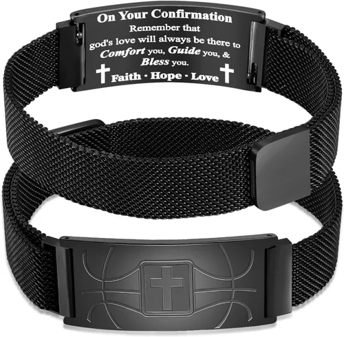 Miniatura 60 de Regalos de graduación, pulsera de fútbol, fútbol, baloncesto, béisbol, regalos de pulsera, pulseras de cruz de fe para hombres, bautismo, primera
