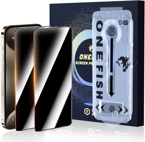 Miniatura 15 de OneFish Protector de pantalla de vidrio templado de borde completo para iPhone 11 Pro/XS/X de 5.8 pulgadas, paquete de 2 refuerzos de bordes, HD