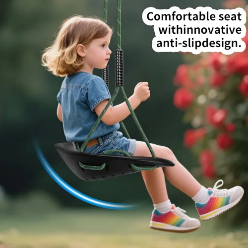 Miniatura 4 de Columpio de árbol resistente, asiento de columpio para exteriores de 550 libras de capacidad para adultos y niños, altura ajustable con cuerdas
