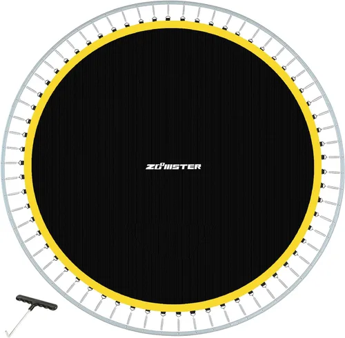 Tapete de repuesto para cama elástica de 14 pies con 72 ganchos en V con resortes de 5.5 pulgadas, tapete de trampolín de salto con 8 filas de
