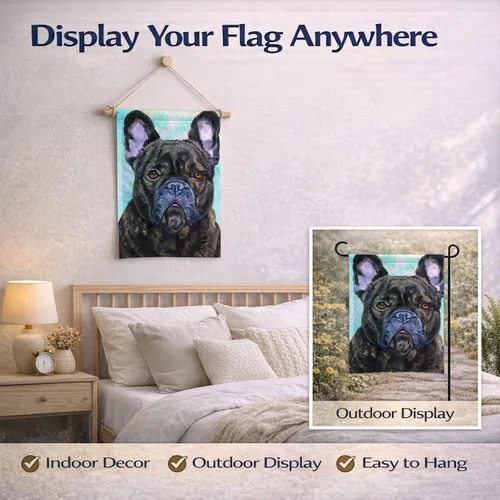 Miniatura 6 de Caroline's Treasures 7380GF - Bandera decorativa de bulldog francés con texto en inglés "Lookin at You" para jardín exterior, patio, parterres