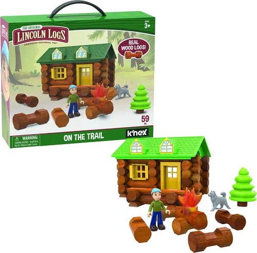 Miniatura 5 de Lincoln Logs - Juego de construcción en la ruta - 59 piezas - Troncos de madera real - Edades 3+