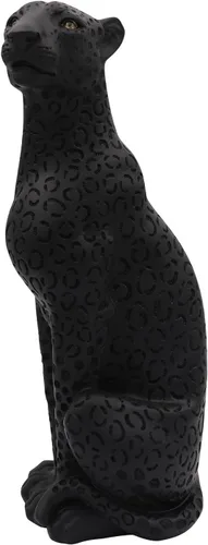 Estatua de guepardo Pantera Negra Estatua de leopardo negro de 11 pulgadas de alto, resina moderna, escultura de animales, decoración de mesa de