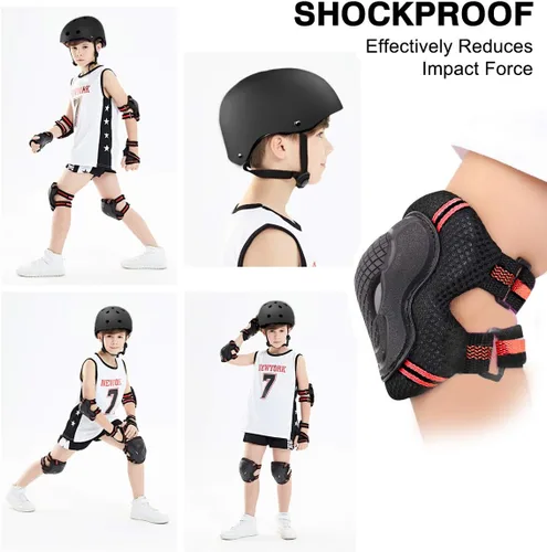 Miniatura 4 de Adjustable Skateboard Skate Helmet with Protective Gear Knee Pads Elbow Pads Wrist Pads for Youth Outdoor Sports, BMX, Skateboard, Scooter, Bike
