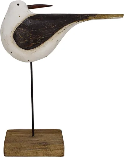 Miniatura 15 de Estatua de pájaro marino de madera, gaviota en el soporte, escultura náutica de aves costeras, para interiores y exteriores, figura de animales