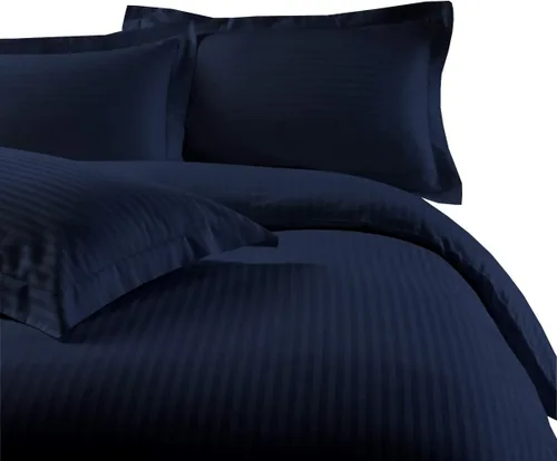 Miniatura 19 de sheetsnthings Juego de ropa de cama a rayas de 300 hilos, 100% algodón, 5 piezas, tamaño individual, extra largo, XL, color negro, 3 piezas y 2
