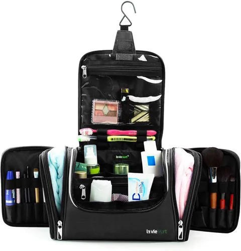 Miniatura 3 de Bolso Lavievert para artículos de tocador, gran capacidad, Negro