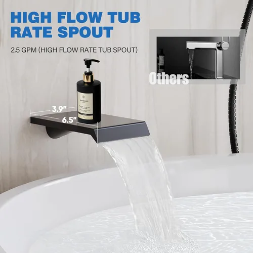Miniatura 4 de Sistema de ducha con caño de bañera, juego de grifo de ducha de bañera completamente de metal con cabezales de ducha de lluvia de 10 pulgadas