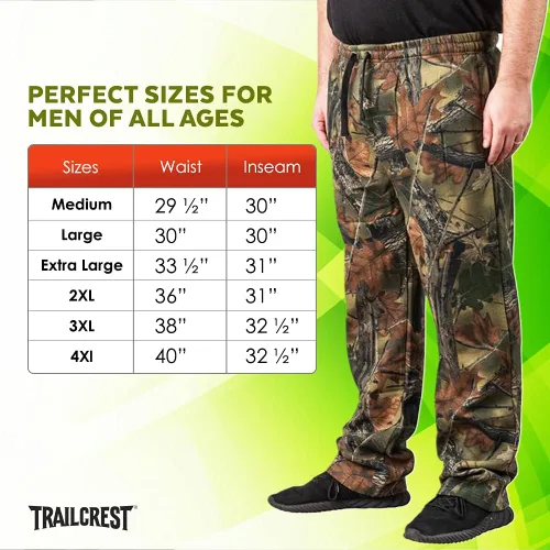 Miniatura 2 de TrailCrest Men's Open Bottom Cotton Blend Lounge Hunting Sweatpants