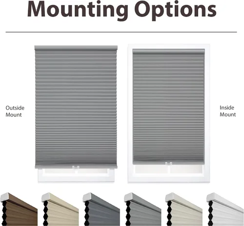 Miniatura 3 de DEZ FURNISHINGS Persiana Celular Opaca Inalámbrica de 1.5 pulgadas, Ahorro de Energía, 18 pulgadas de ancho x 48 pulgadas de alto, Gris Ancla