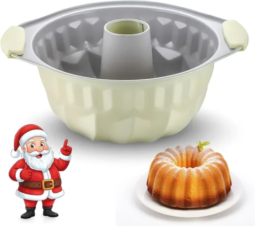 Boxiki Kitchen Molde para pasteles estriado antiadherente premium - Utensilios de cerámica para pasteles tipo pound, chocoflán y más - Duradero y