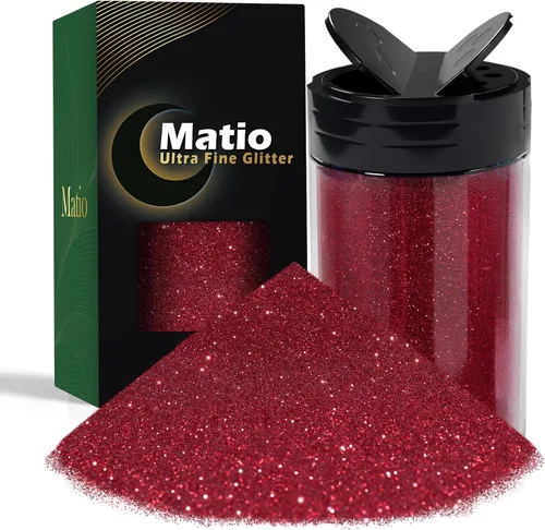 Miniatura 14 de Matio Polvo iridiscente de purpurina ultra fina, 7.76 onzas/7.76 oz verde esmeralda para manualidades, copos de lentejuelas metálicas de 1/128