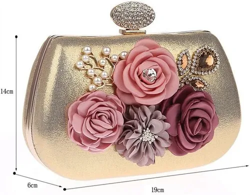 Miniatura 2 de Bolso de mano para mujer bolso de noche bolso de boda banquete fiesta bolso de mano dorado color A talla única talla única