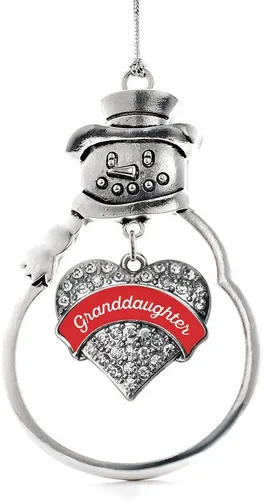 Miniatura 252 de Inspired Silver - Big Sis - Adorno de Navidad plateado - Adorno de árbol de Navidad con dije de corazón con circonita cúbica - Decoración colgante