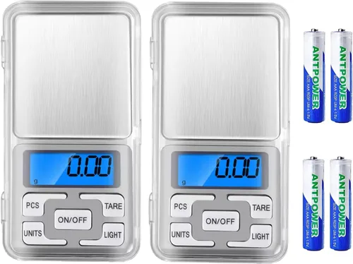 Báscula digital de bolsillo, capacidad de 17.64 oz, balanza de alta precisión de 0.00 oz, báscula de recarga de mini gramos electrónicos, báscula de