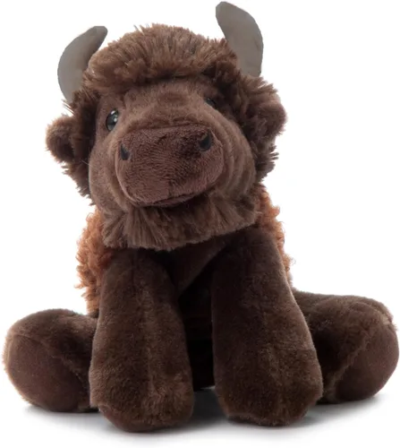 Miniatura 2 de The Petting Zoo Peluche de bisonte disquete, regalos para niños, animales salvajes de la vida silvestre, juguete de peluche de bisonte de 9 pulgadas