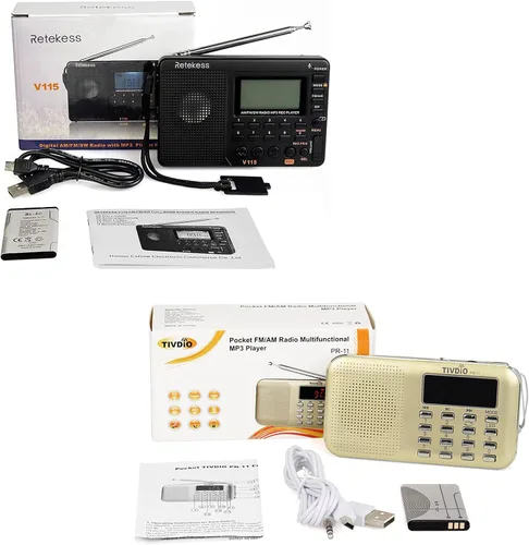 Miniatura 9 de Retekess Radio digital V115 AM FM, radios portátiles de onda corta, Retekess PR11 AM FM Radio portátil, radios transistores recargables compatibles