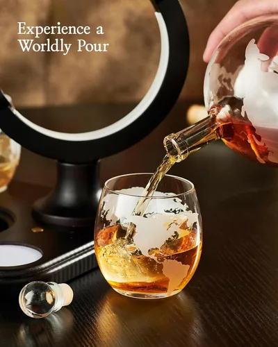 Miniatura 7 de Regalos para hombres y papá, juego de decantadores de whisky Kollea con iluminación única de globo y 7 colores RGB, regalo divertido de Navidad
