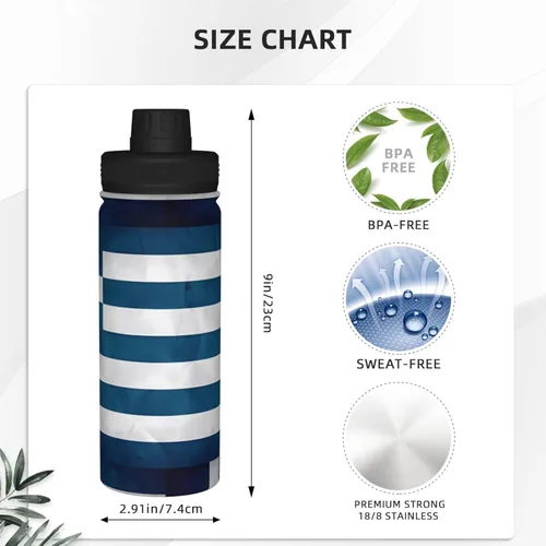 Miniatura 4 de Greek Flag Insulated Stainless Steel Kettle Print Funny Water Bottle Insulated Ideal for Sports and Travel
