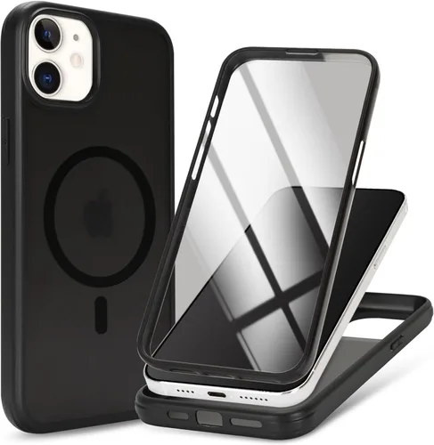 Miniatura 23 de Funda magnética para iPhone 12 mini con protector de pantalla integrado, compatible con MagSafe, para Apple 12 Mini, fundas de cuerpo completo