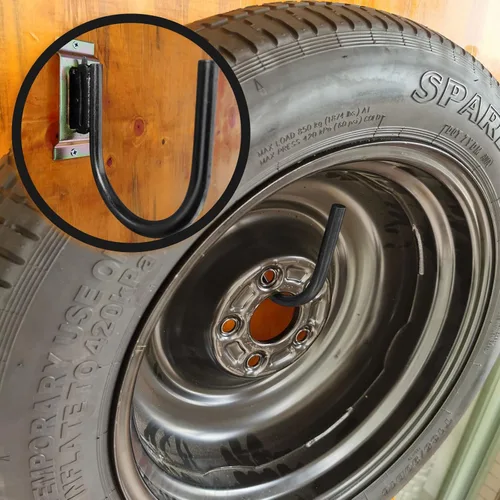Miniatura 5 de 4 ganchos en J de alta resistencia, gancho en J de acero grande de 5 pulgadas, accesorios para remolque cerrado, taller y garaje, carga máxima