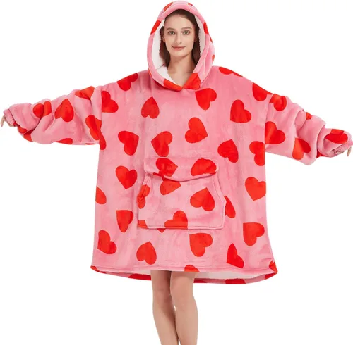 Miniatura 9 de Fiosnow Sudaderas con capucha de pizza y papas fritas para mujeres y hombres, sudaderas con capucha de tamaño grande para adultos, manta portátil