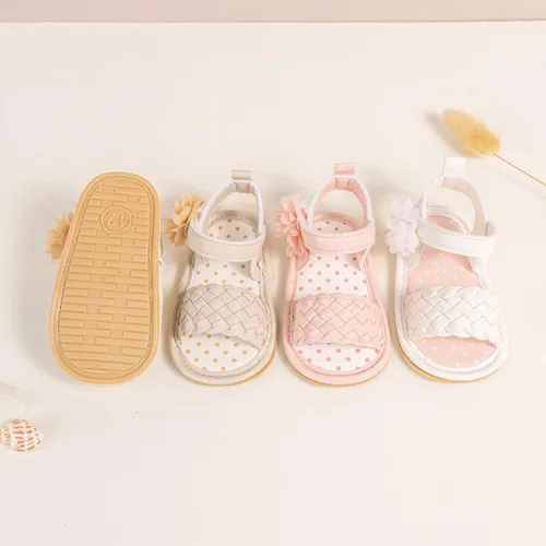 Miniatura 43 de Meckior Sandalias de verano con punta abierta y suave de piel sintética para bebés y niñas pequeñas