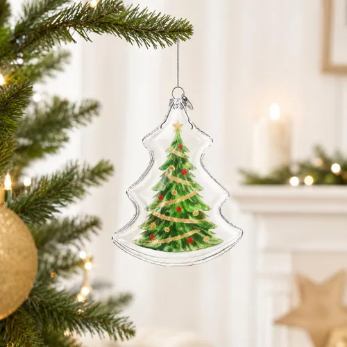 Miniatura 2 de Elegante árbol de Navidad transparente - Adorno de Navidad de vidrio soplado