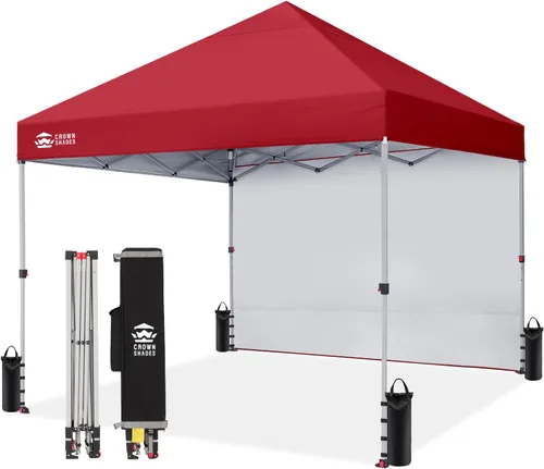 Miniatura 34 de CROWN SHADES - Toldo desplegable de 12 x 12 pulgadas con tela recubierta de color plata 150D, incluye 1 pared lateral extraíble, 4 cuerdas, 8