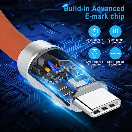 Miniatura 2 de WLGQ Geek - Cable de carga universal USB C a C de estilo industrial hecho a mano, material de silicona líquida agradable a la piel, cable de carga